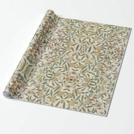 Papel De Presente Vintage Floral William Morris Fruta