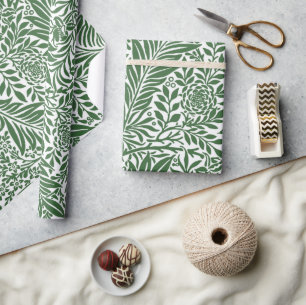 Papel De Presente Vintage Floral William Morris Willow Bough Green