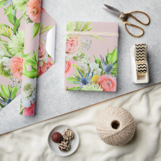 Papel De Presente Vintage Floral Wraping Paper