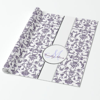 Papel De Presente Vintage Florentine Damask (Lilac)