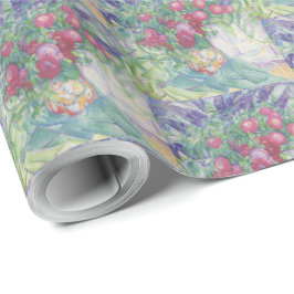 Papel De Presente Vintage Flowers Peonies Anemones e Lupins