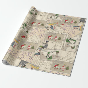 Papel De Presente Vintage French Children Christmas