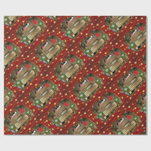 Papel De Presente Vintage GMC Truck Congelou a Corrida de Natal do S