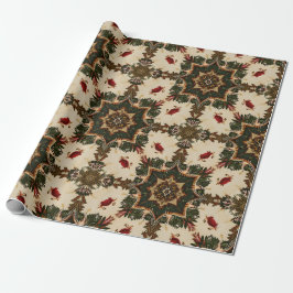 Papel De Presente Vintage Gothic Christmas Kaleidoscope Pattern