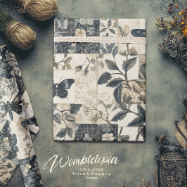 Papel De Presente Vintage Gótica Collage Halloween