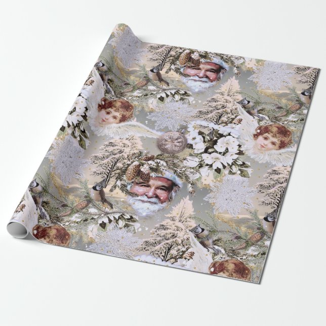 Papel De Presente Vintage Holiday Dreams (Desenrolado)