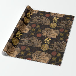Papel De Presente Vintage Honeycomb Bee Black
