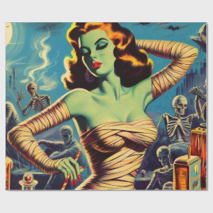 Papel De Presente Vintage Horror Mummy Girl
