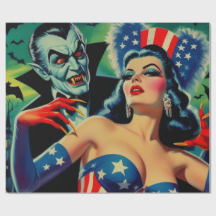 Papel De Presente Vintage Horror Vampire Girl