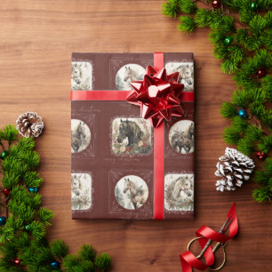 Papel De Presente Vintage Horse Western Cowboy Natal