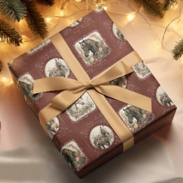Papel De Presente Vintage Horse Western Cowboy Natal