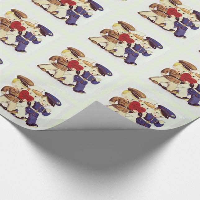 Papel De Presente Vintage Image Militar Gift Wrap (Ponta)