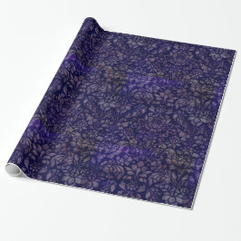 Papel De Presente Vintage Indigo Blue Damask