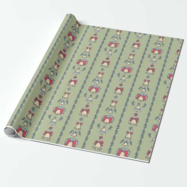 Papel De Presente Vintage Inspirou Fenda de Natal (Desenrolado)