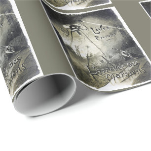 Papel De Presente Vintage invasão de alienígenas no filme da guerra