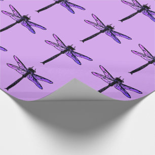 Papel De Presente Vintage Japonês Dragonfly, ametista roxa