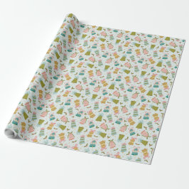 Papel De Presente Vintage Jingle Jangle Retro Christmas Gift Wrap