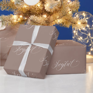 Papel De Presente Vintage Joyful Fawn Color 9C7F74 Wrapping Paper