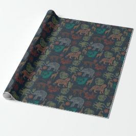 Papel De Presente Vintage Jungle Safari