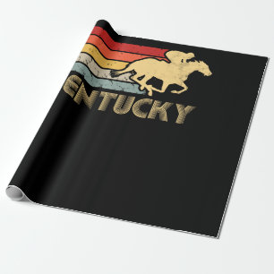 Papel De Presente Vintage Kentucky Retro Horse Racing Derby