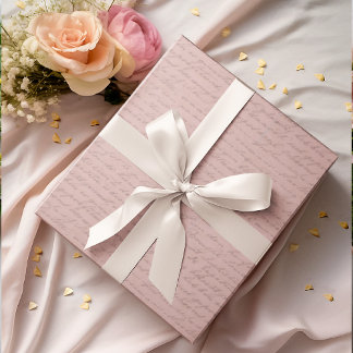 Papel De Presente Vintage - Letra Antiquada, Cor-de-rosa Esmaecido