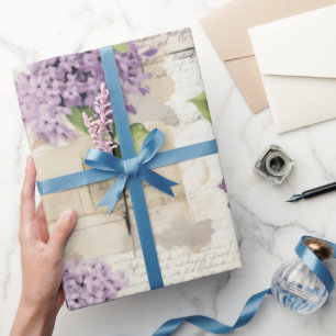 Papel De Presente Vintage Lilac Pattern