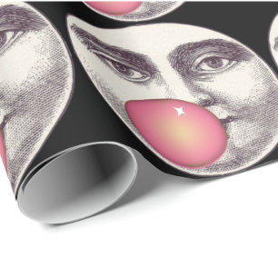 Papel De Presente Vintage man no rosto do cheio da lua