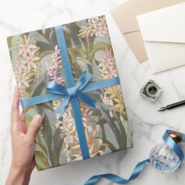 Papel De Presente Vintage Marsh Lily Ornamental Rosa