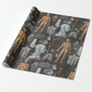 Papel De Presente Vintage Médico Corpo Gótico de Halloween