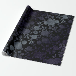 Papel De Presente Vintage moderno roxo cinzento preto de Ombre