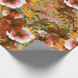 Papel De Presente Vintage Moody Tropical Blooms