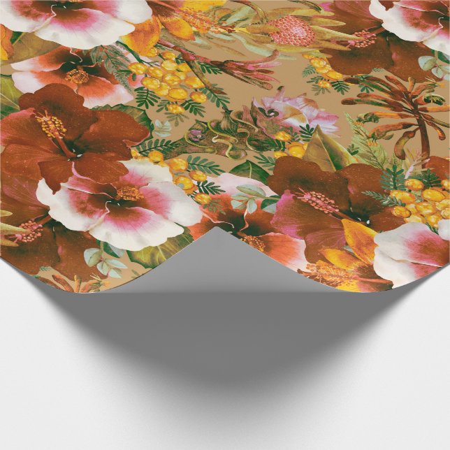 Papel De Presente Vintage Moody Tropical Blooms (Ponta)