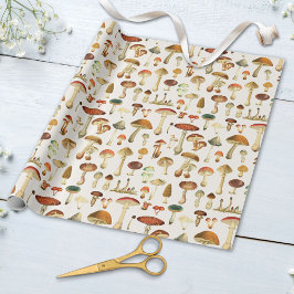 Papel De Presente Vintage Mushroom Pattern