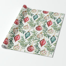 Papel De Presente Vintage Ornaments Natal Elegante