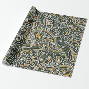Papel De Presente vintage Paisley oriental étnico Pattern Seamless p