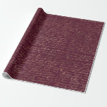 Papel De Presente Vintage Paris Burgundy e Caligrafia Dourada<br><div class="desc">Papel de embrulho para tipografia francesa,  vermelho-burgundy e dourado,  em Paris.</div>
