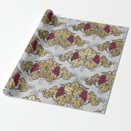 Papel De Presente Vintage Paris Burgundy e Ouro tema Vinho