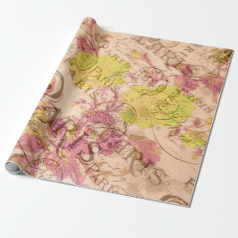 Papel De Presente Vintage Paris Wrapping Paper