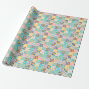 Papel De Presente Vintage Patchwork: Textile Seamless Background (Co