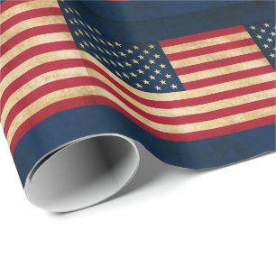 Papel De Presente Vintage Patriotic American Flag