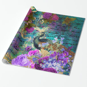 Papel De Presente Vintage Peacock para todas as ocasiões