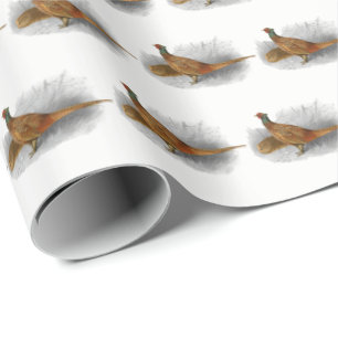 Papel De Presente Vintage Pheasant Game Bird Drawing Color 3