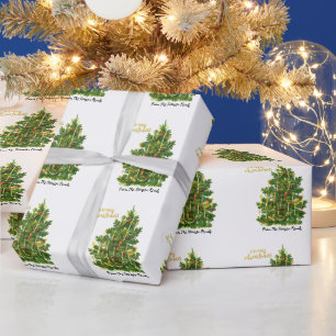Papel De Presente Vintage Pine Tree Natal