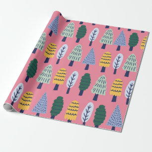 Papel De Presente vintage pinheiro bonitinho padrão contínuo