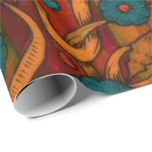 Papel De Presente Vintage Poppy