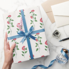 Papel De Presente Vintage Red Blossom