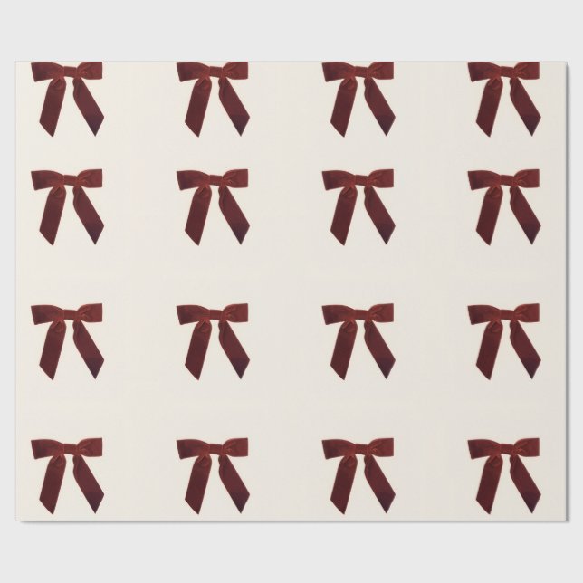 Papel De Presente Vintage Red Bow Wrapping Paper (Aberto)