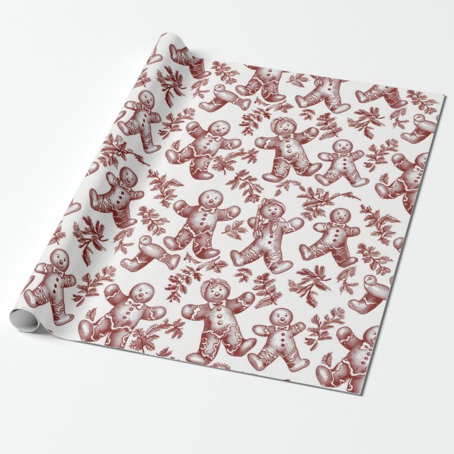 Papel De Presente Vintage Red Christmas (Desenrolado)