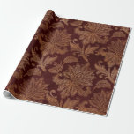 Papel De Presente Vintage Red e Dourada Faux Floral Christmas Velvet<br><div class="desc">Padrões de Natal Faux Florais de Velvet Férias Férias Férias de Vintage Red e Dourada</div>
