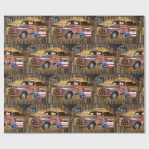 Papel De Presente Vintage Red Truck Wraping Paper